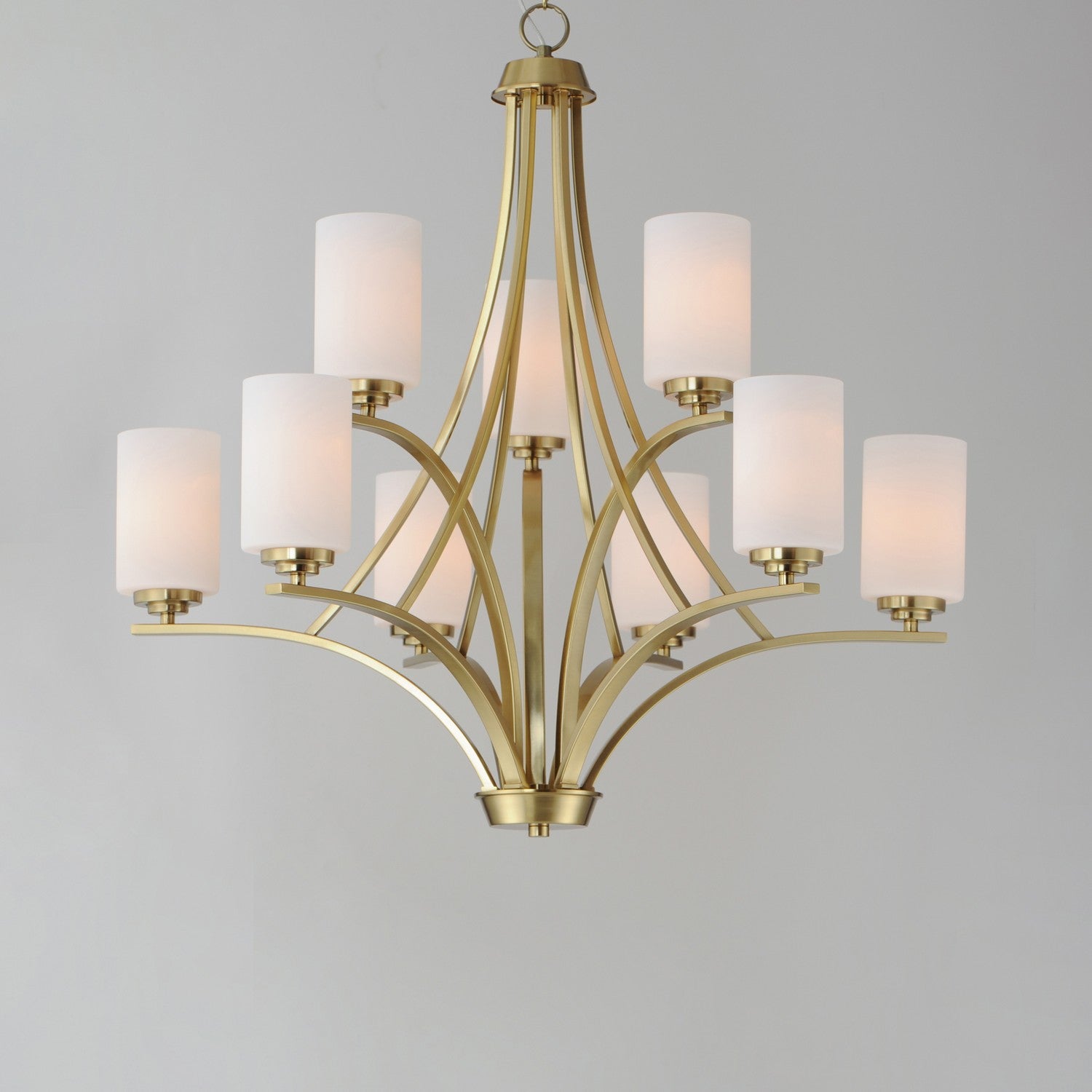 Maxim - 20036SWSBR - Nine Light Chandelier - Deven - Satin Brass