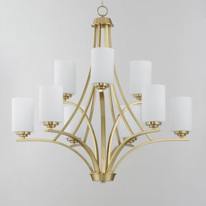 Maxim - 20036SWSBR - Nine Light Chandelier - Deven - Satin Brass