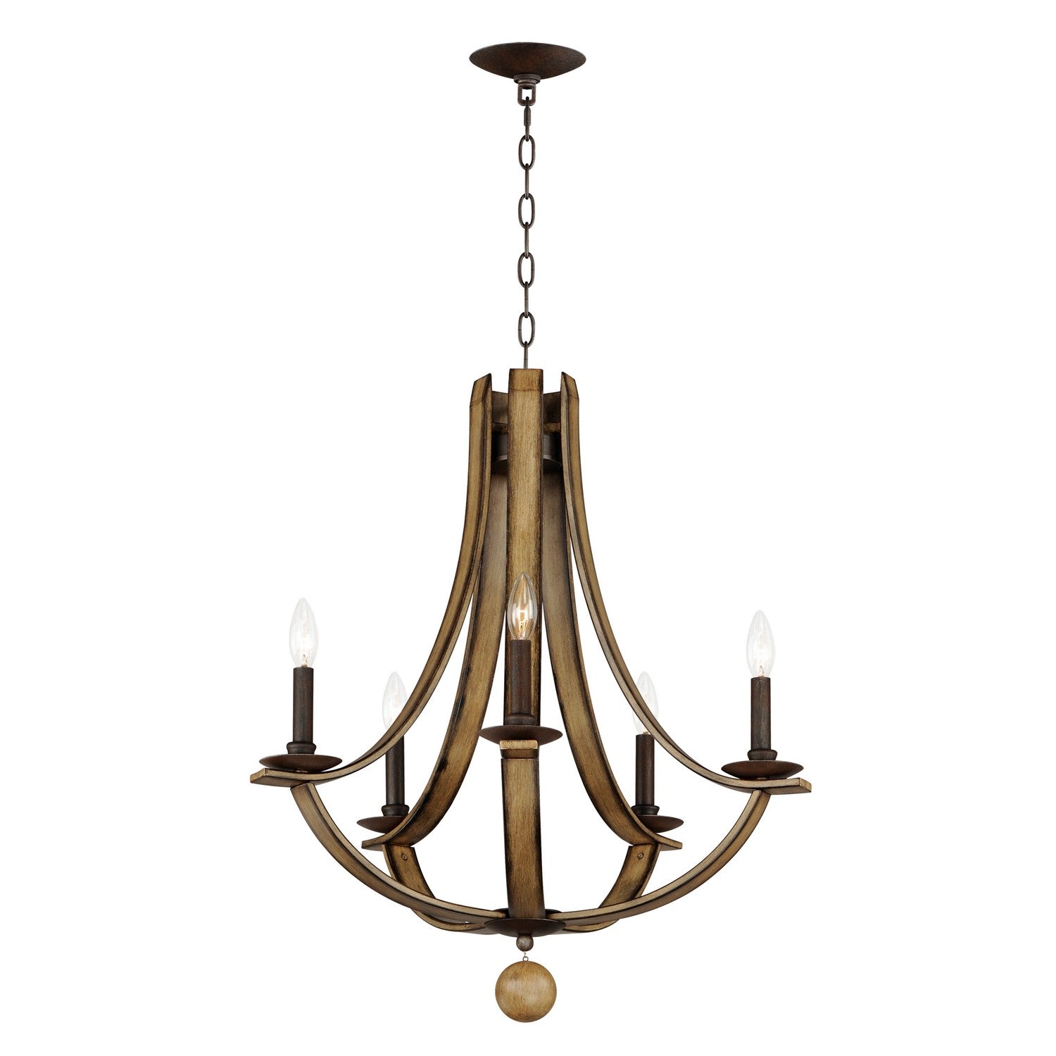 Maxim - 20345DWAR - Five Light Chandelier - Basque - Driftwood/Anthracite