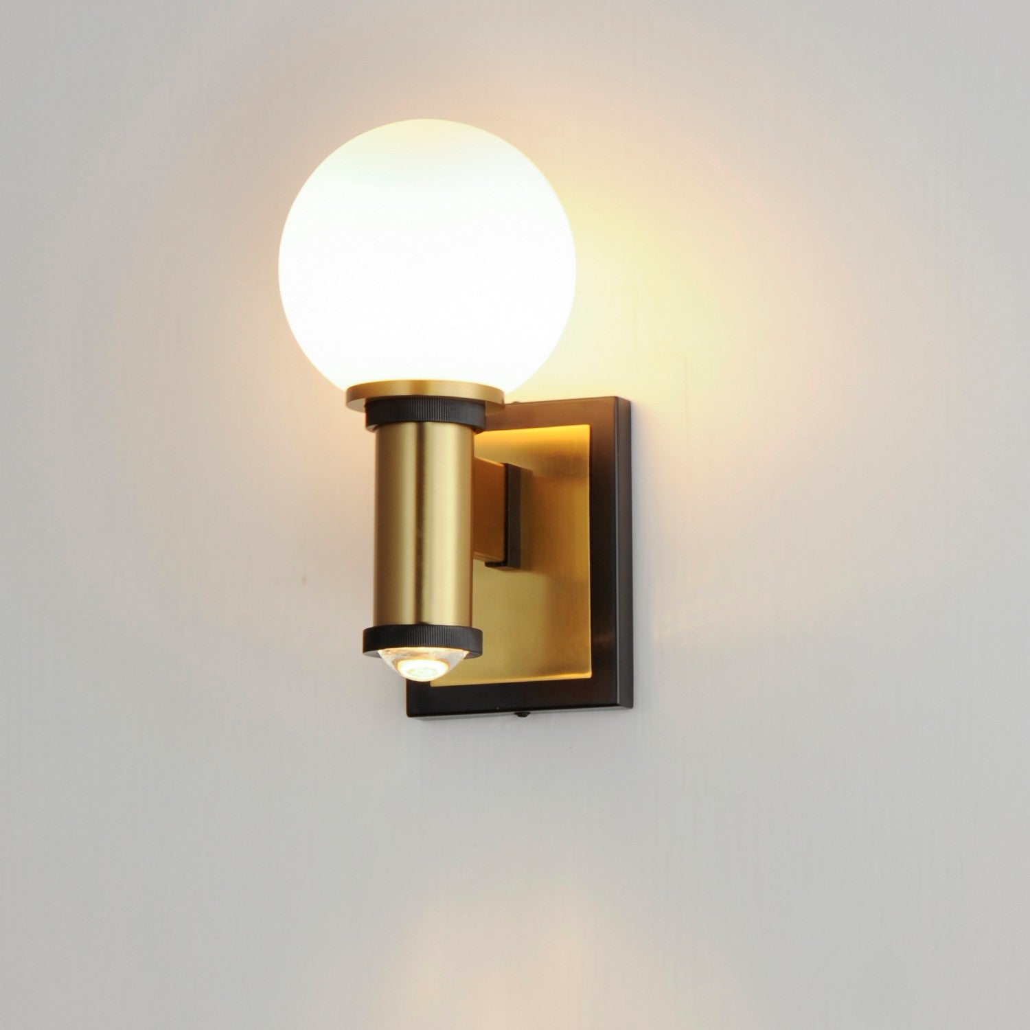 Maxim - 32482SWBKNAB - LED Wall Sconce - San Simeon - Black / Natural Aged Brass