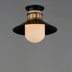 Maxim - 35120SWBKAB - One Light Outdoor Flush Mount - Admiralty - Black / Antique Brass