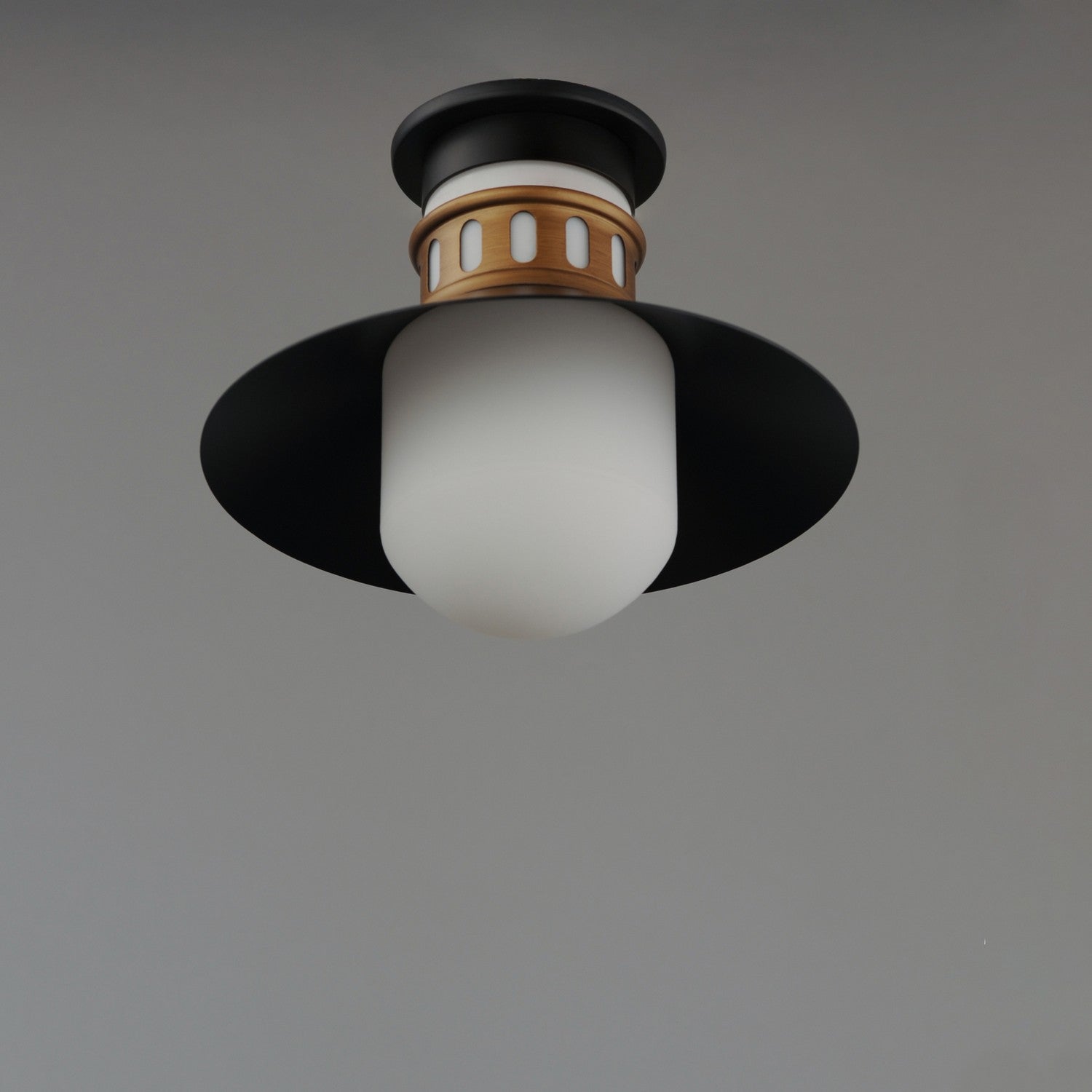 Maxim - 35120SWBKAB - One Light Outdoor Flush Mount - Admiralty - Black / Antique Brass