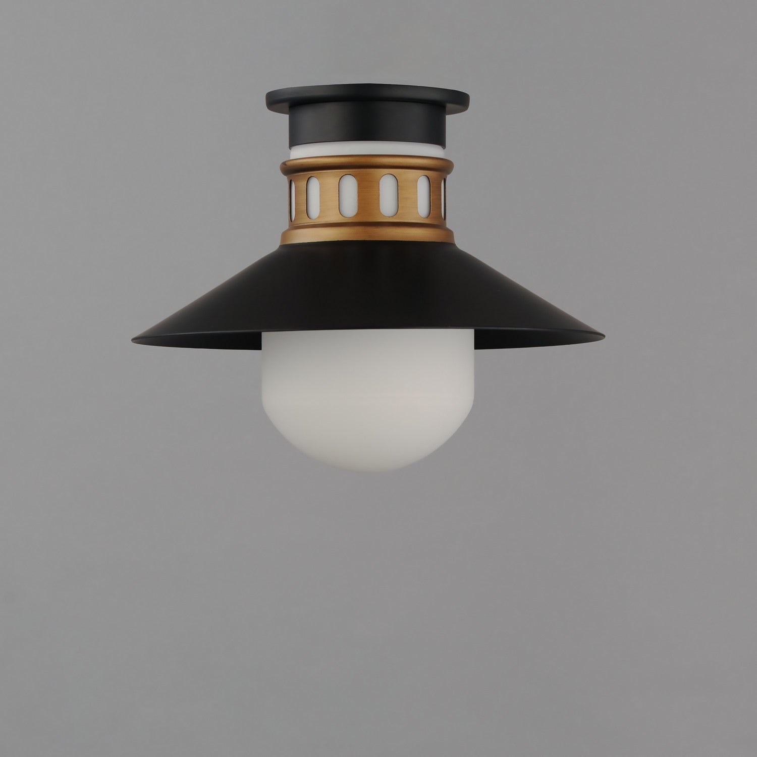 Maxim - 35120SWBKAB - One Light Outdoor Flush Mount - Admiralty - Black / Antique Brass