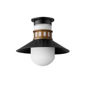 Maxim - 35120SWBKAB - One Light Outdoor Flush Mount - Admiralty - Black / Antique Brass