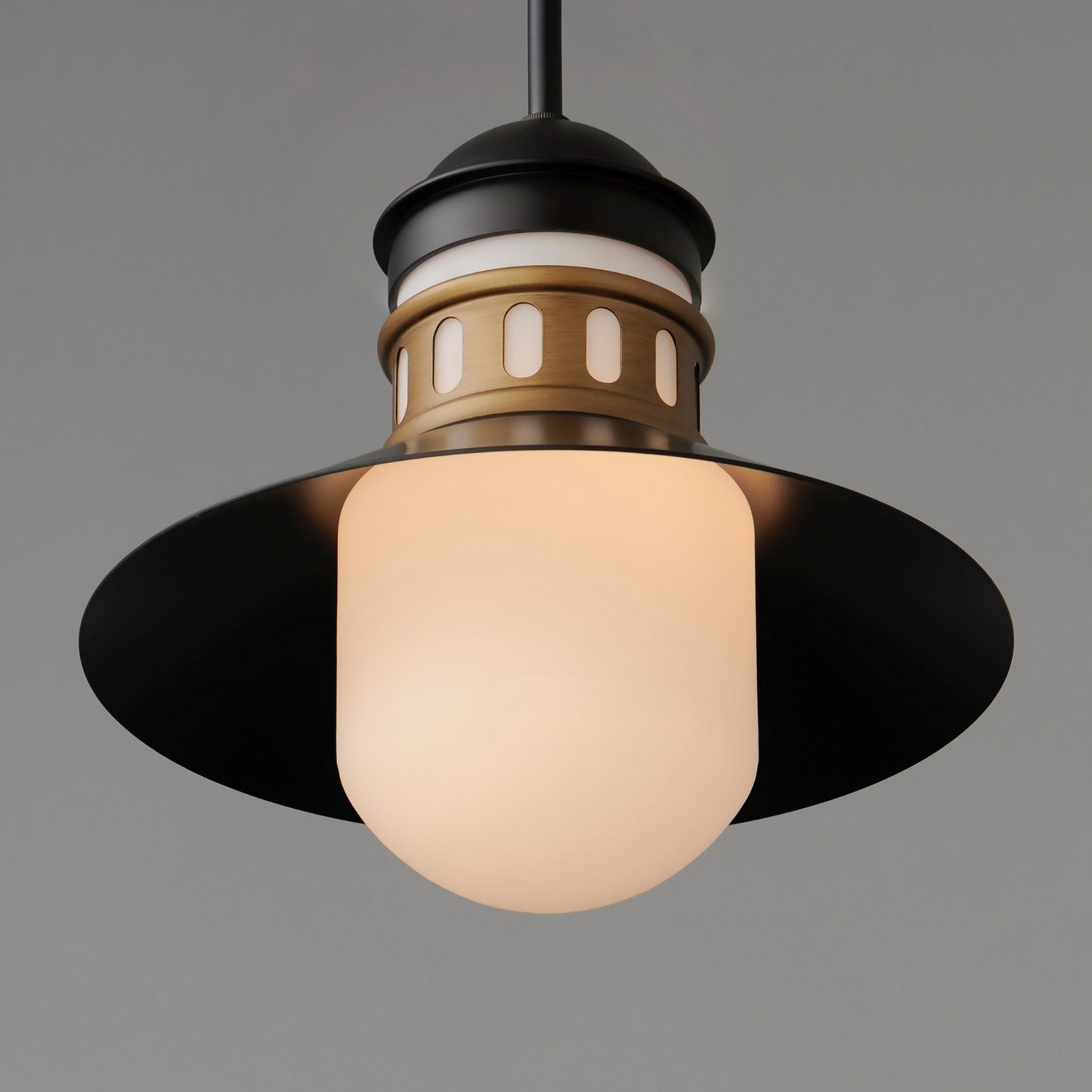 Maxim - 35121SWBKAB - One Light Outdoor Pendant - Admiralty - Black / Antique Brass