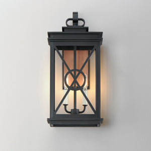 Maxim - 40806CLACPBK - Two Light Outdoor Wall Sconce - Yorktown VX - Black/Aged Copper