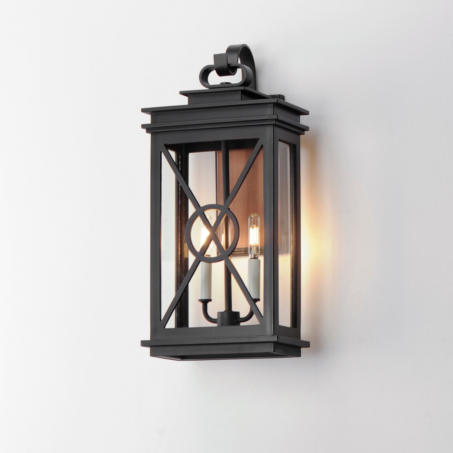 Maxim - 40806CLACPBK - Two Light Outdoor Wall Sconce - Yorktown VX - Black/Aged Copper