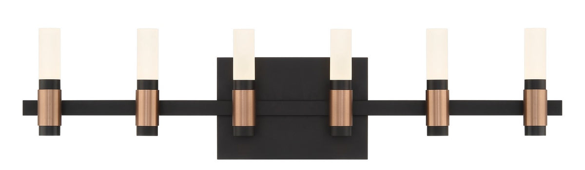 Eurofase - 45237-010 - ALBANY-VAN-6LT-BRBM-WH - ALBANY - Brass-Black