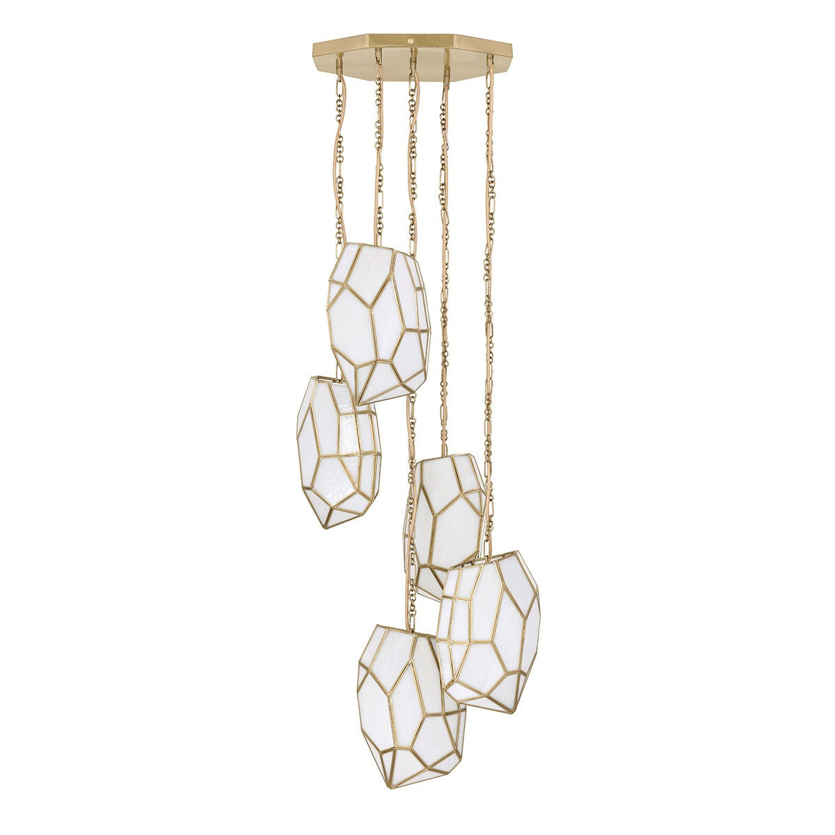Eurofase - 46465-016 - HEERA-CHD-5LT-24IN-BR-WH - HEERA - Brass