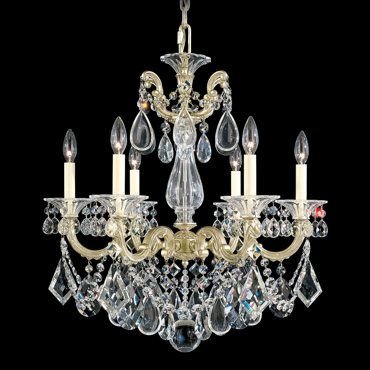 Schonbek - 5072-48 - Six Light Chandelier - La Scala - Antique Silver