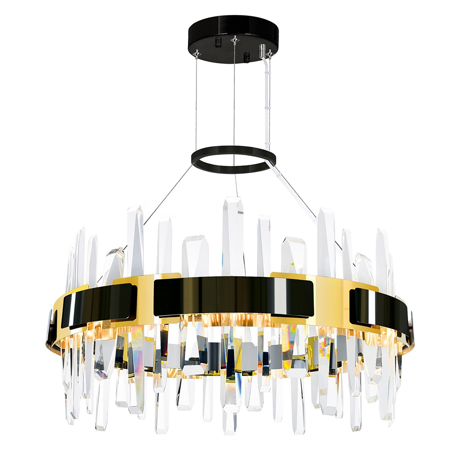 CWI Lighting - 1592P24-612 - LED Chandelier - Aya - Pearl Black & Titanium Gold