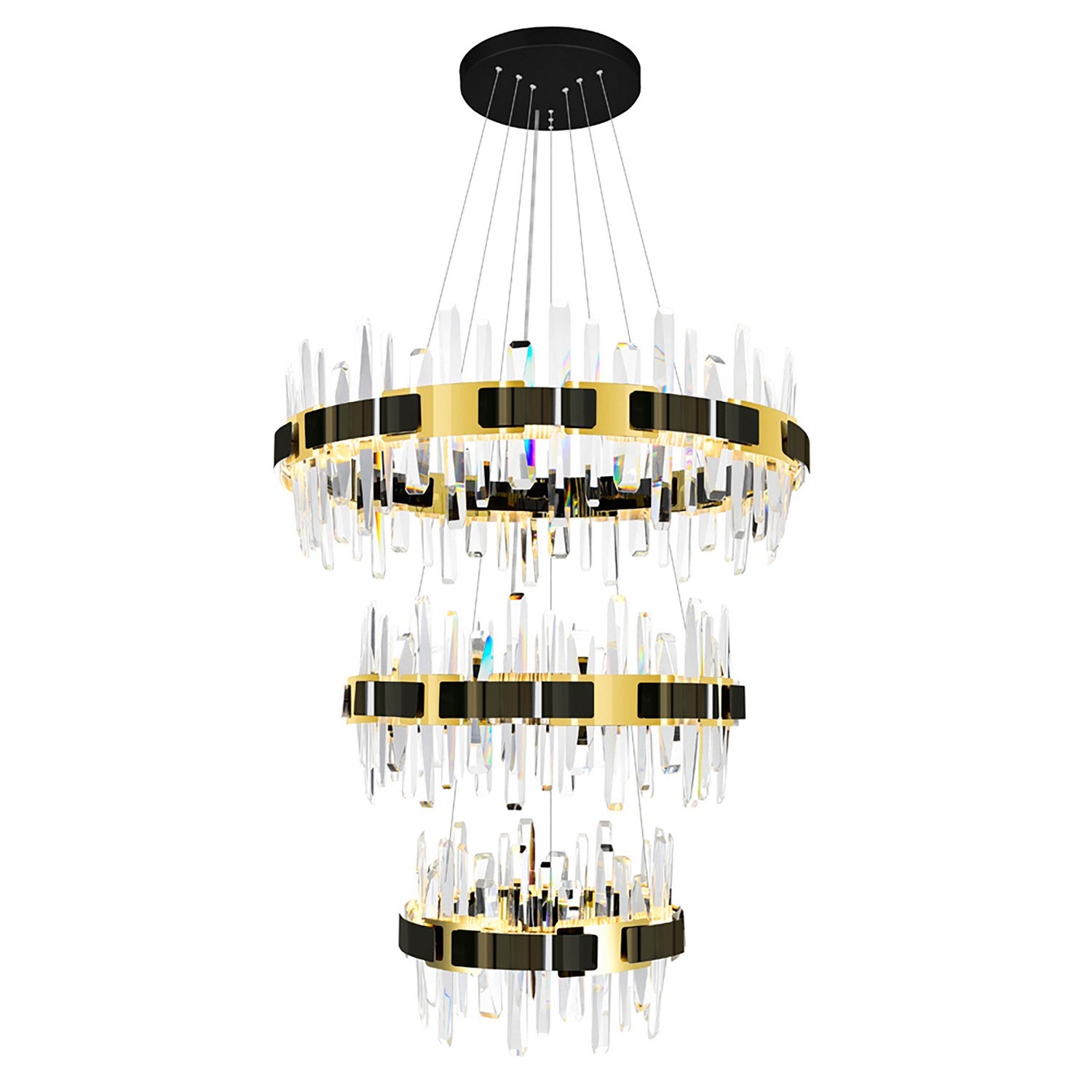 CWI Lighting - 1592P32-3-612 - LED Chandelier - Aya - Pearl Black & Titanium Gold