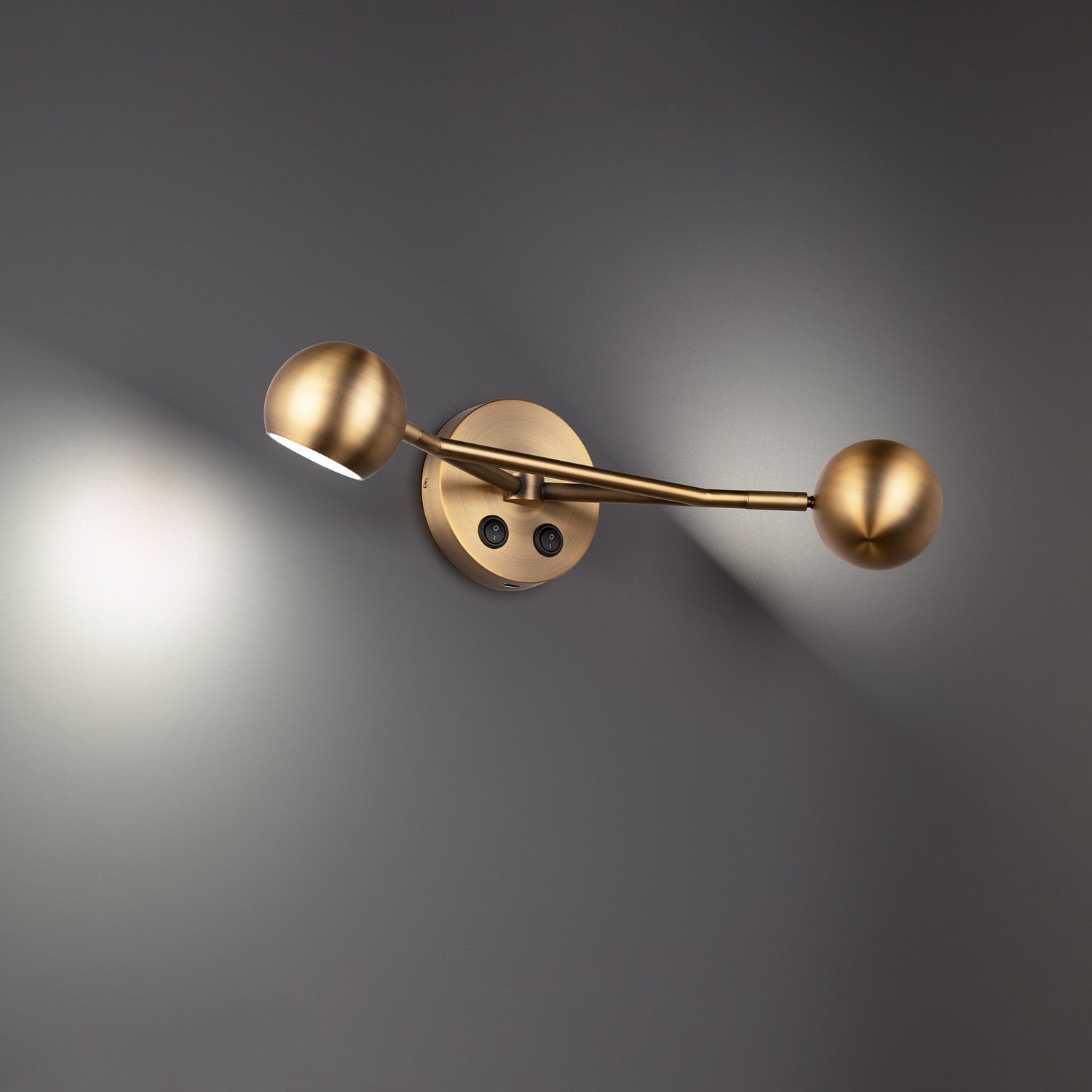 W.A.C. Lighting - BL-67320-AB - LED Bed Task Light - Duplex - Aged Brass