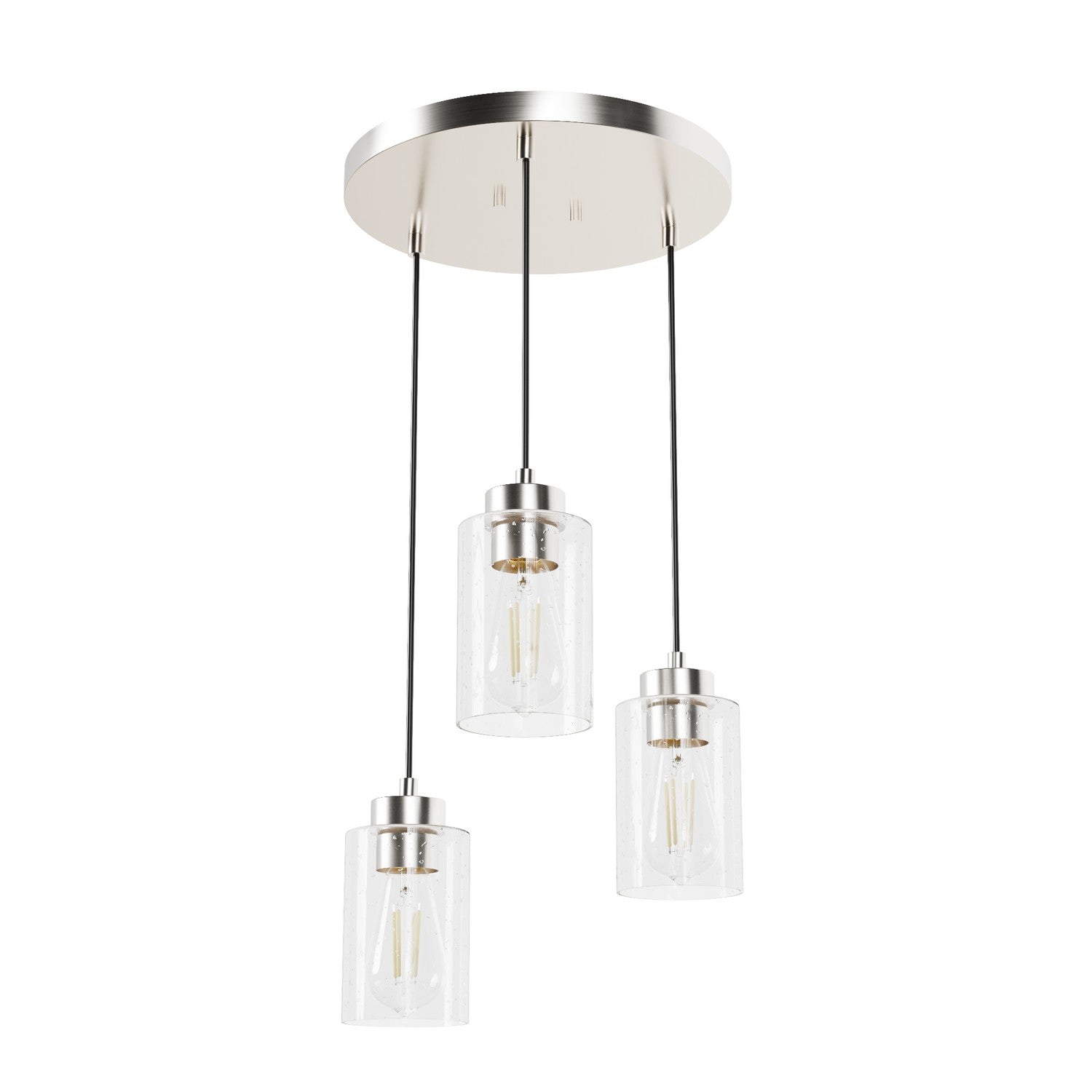Hunter - 13062 - Three Light Pendant - Hartland - Brushed Nickel