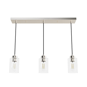 Hunter - 13068 - Three Light Pendant - Hartland - Brushed Nickel