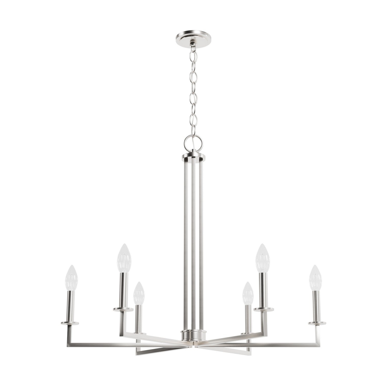 Hunter - 19621 - Six Light Chandelier - Bearden - Brushed Nickel