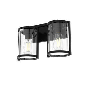 Hunter - 48000 - Two Light Bathroom Vanity - Astwood - Matte Black