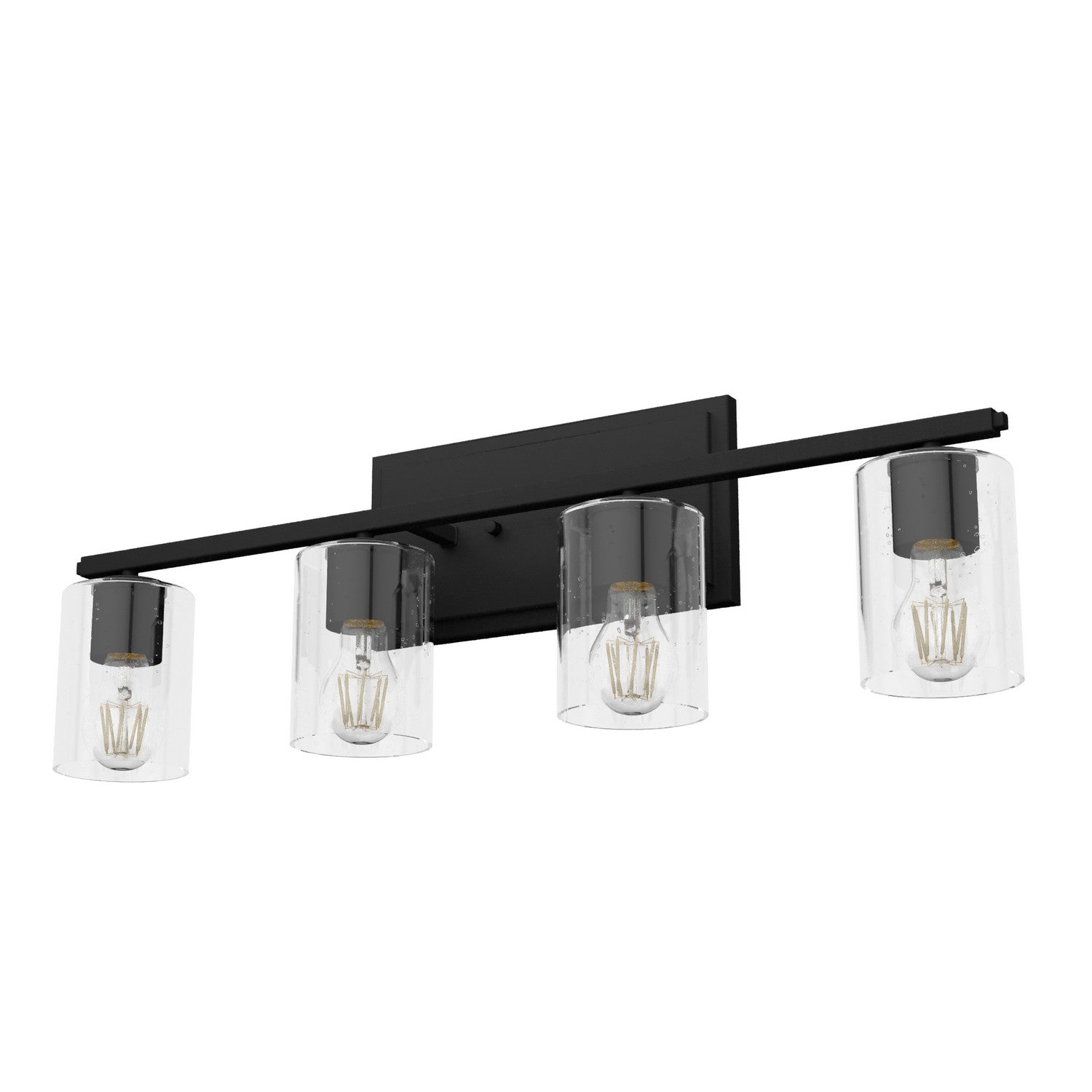 Hunter - 48031 - Four Light Bathroom Vanity - Kerrison - Natural Black Iron
