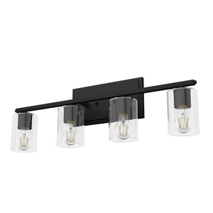 Hunter - 48031 - Four Light Bathroom Vanity - Kerrison - Natural Black Iron