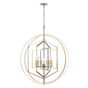 ELK Home - 12265/9 - Nine Light Chandelier - Geosphere - Polished Nickel