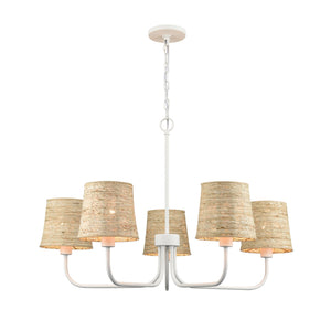 ELK Home - 32457/5 - Five Light Chandelier - Abaca - Textured White