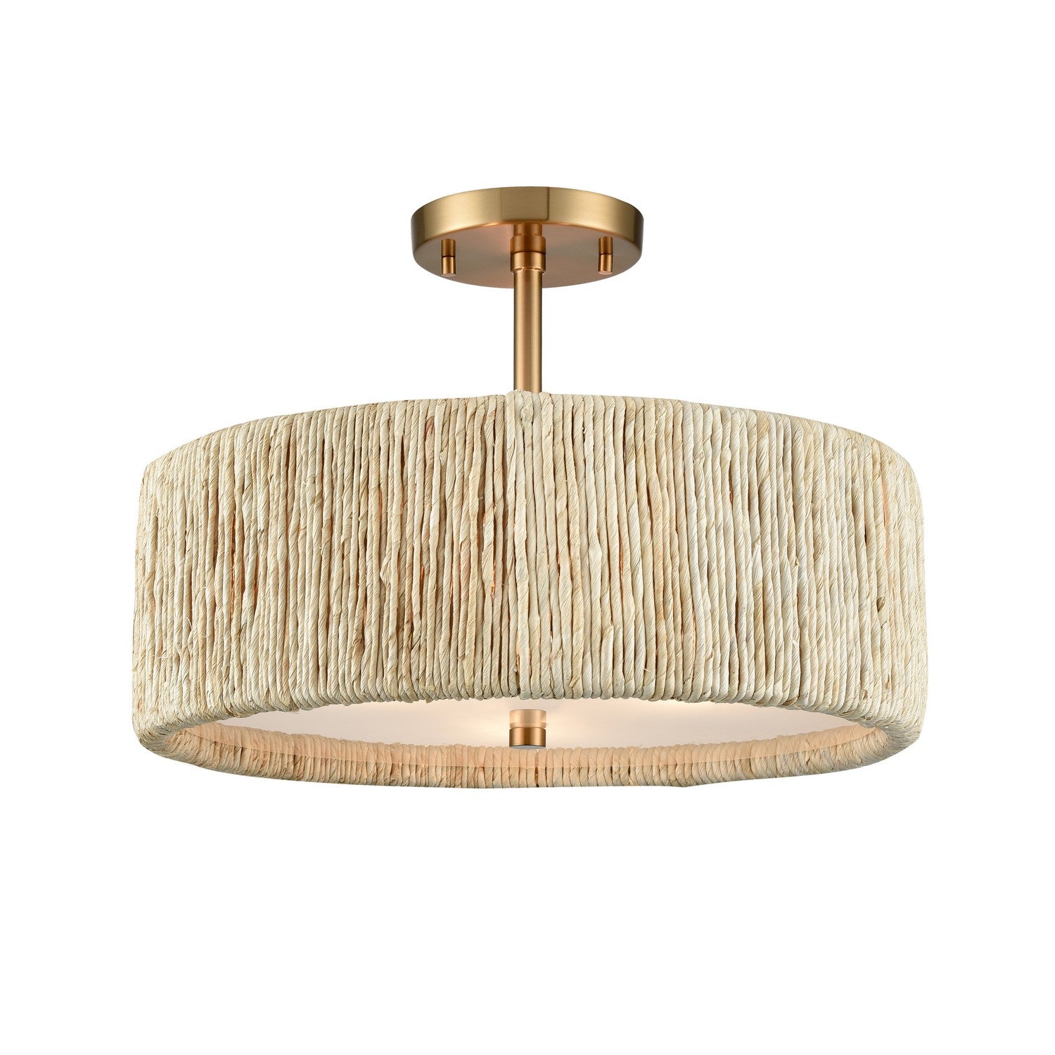 ELK Home - 32469/3 - Three Light Semi Flush Mount - Abaca - Satin Brass