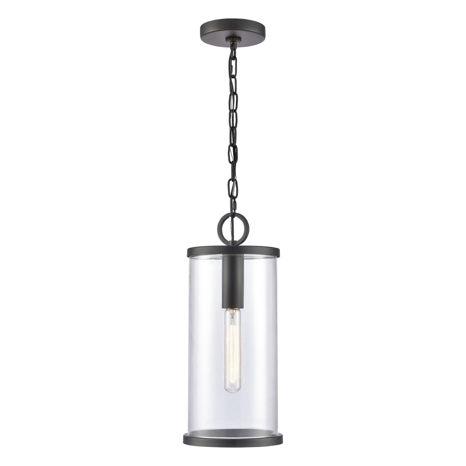 ELK Home - 89495/1 - One Light Outdoor Hanging Lantern - Hopkins - Charcoal Black