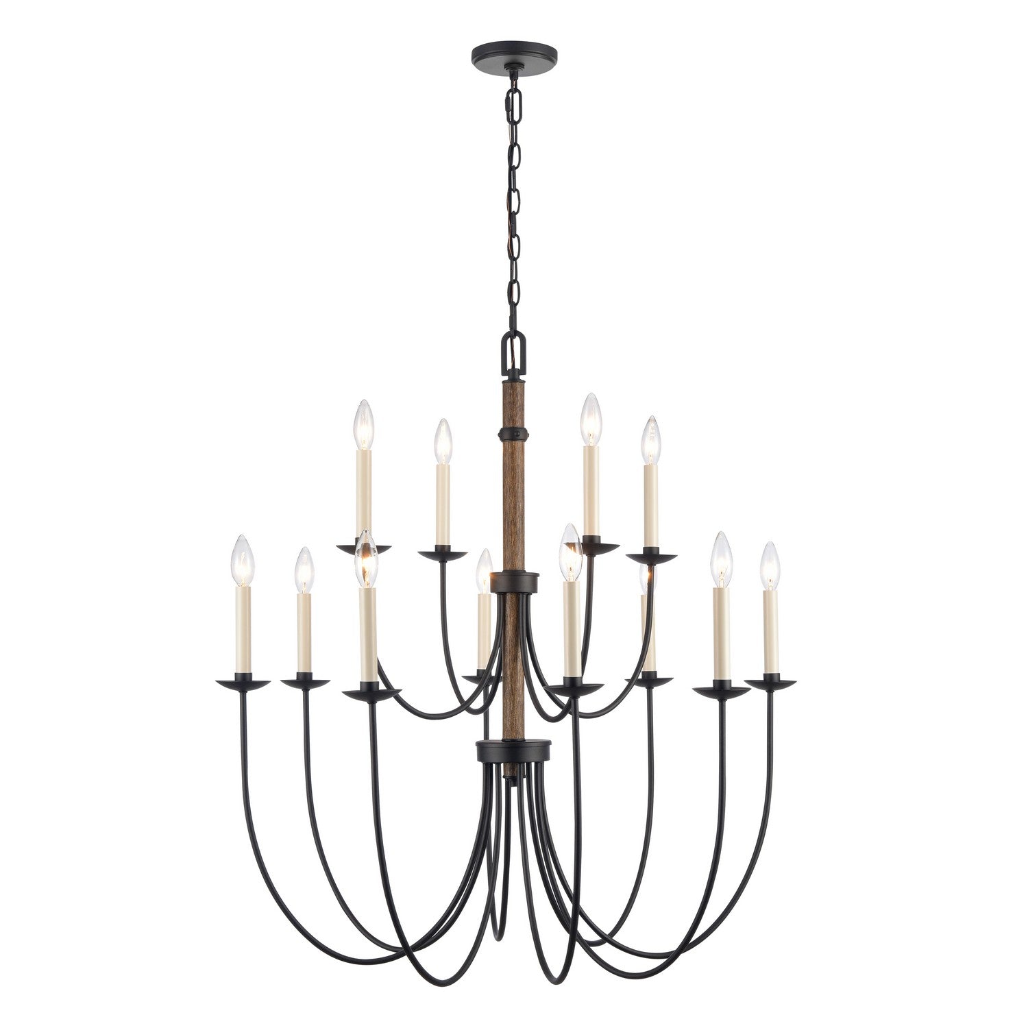 ELK Home - 89709/8+4 - 12 Light Chandelier - Neville - Charcoal Black