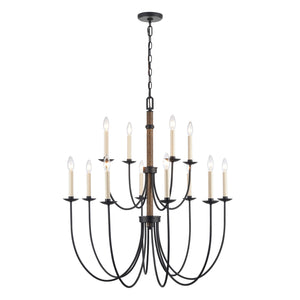 ELK Home - 89709/8+4 - 12 Light Chandelier - Neville - Charcoal Black