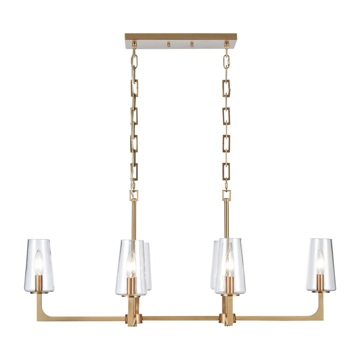 ELK Home - 89977/6 - Six Light Linear Chandelier - Fitzroy - Lacquered Brass