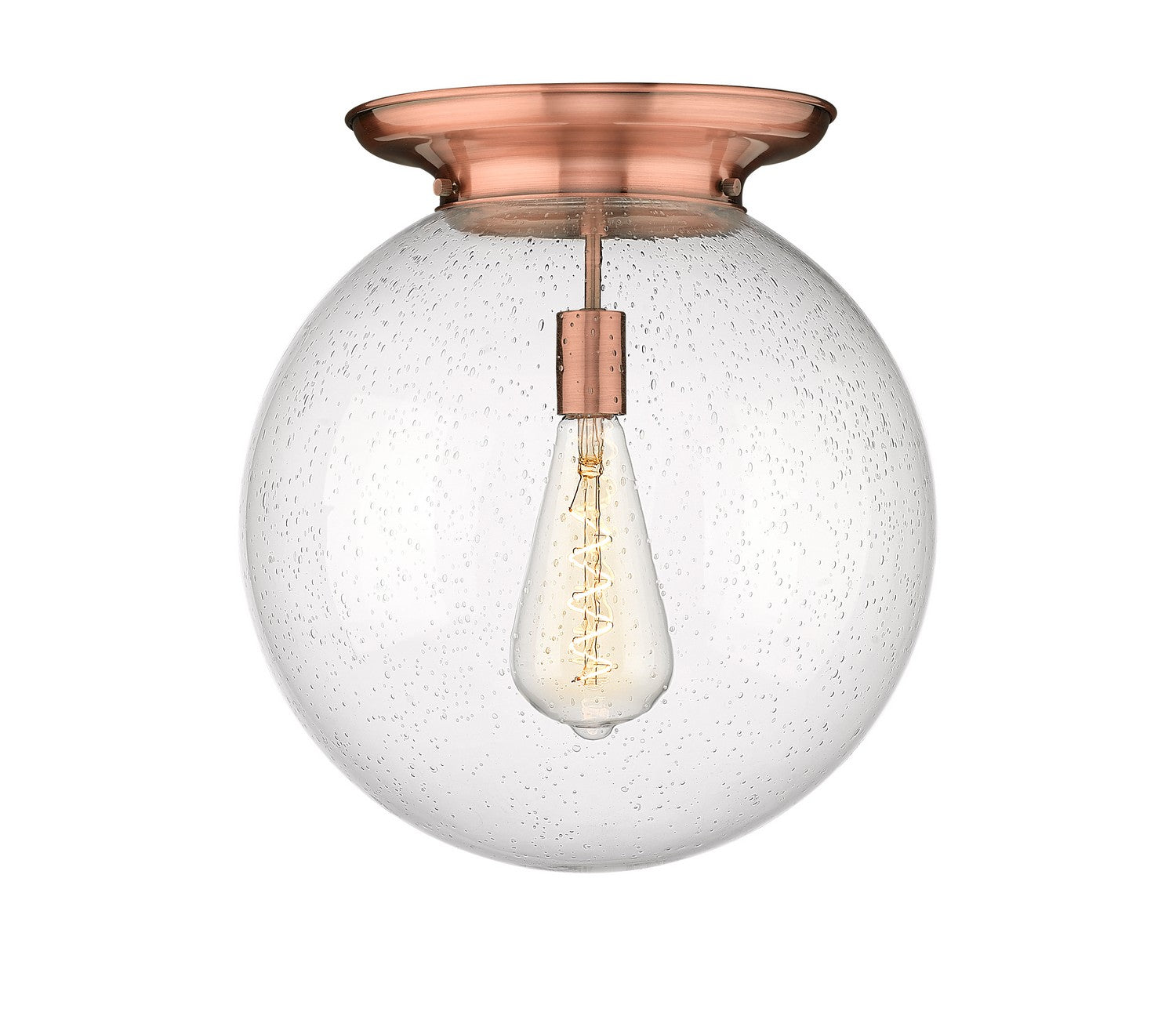 Innovations - 221-1F-AC-G204-16 - One Light Flush Mount - Essex - Antique Copper