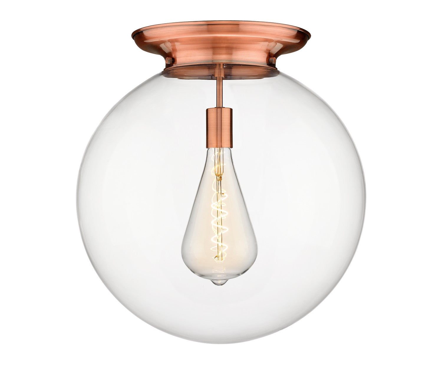 Innovations - 221-1F-AC-G202-18 - One Light Flush Mount - Essex - Antique Copper