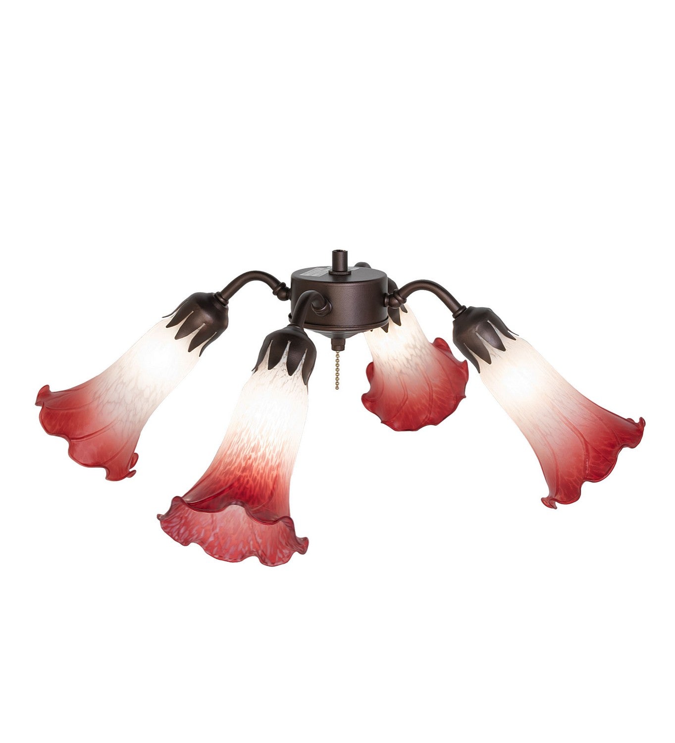 Meyda Tiffany - 247651 - Four Light Fan Light - Pink/White - Mahogany Bronze