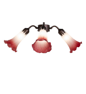 Meyda Tiffany - 247651 - Four Light Fan Light - Pink/White - Mahogany Bronze