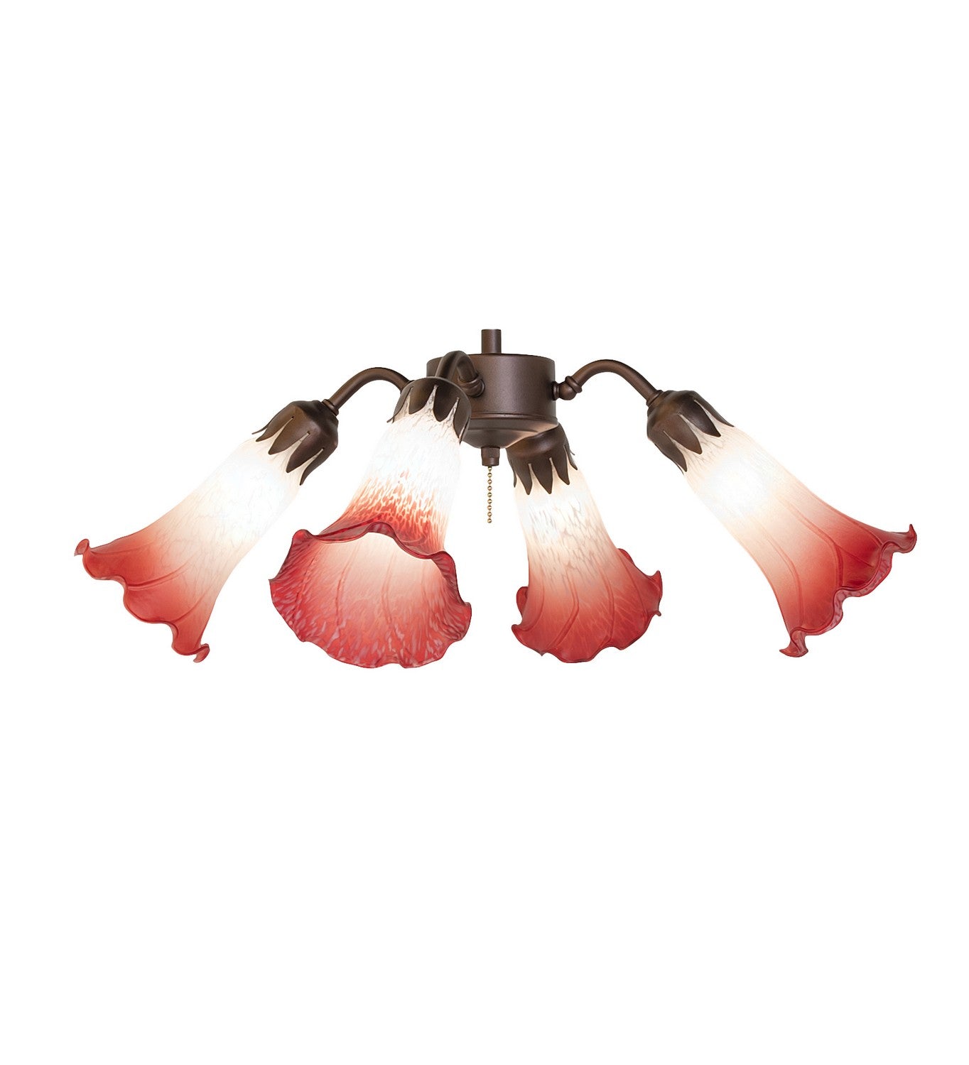 Meyda Tiffany - 247651 - Four Light Fan Light - Pink/White - Mahogany Bronze