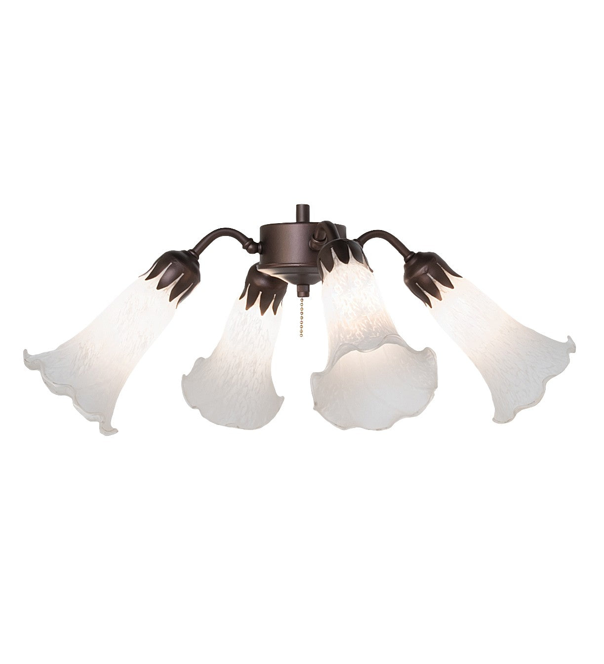 Meyda Tiffany - 247652 - Four Light Fan Light - White - Mahogany Bronze