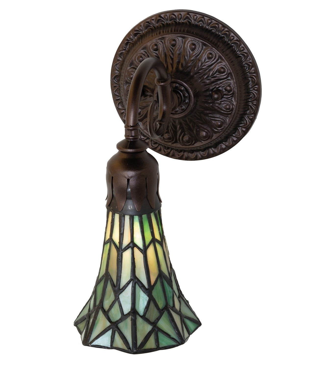 Meyda Tiffany - 251869 - One Light Wall Sconce - Stained Glass Pond Lily - Mahogany Bronze