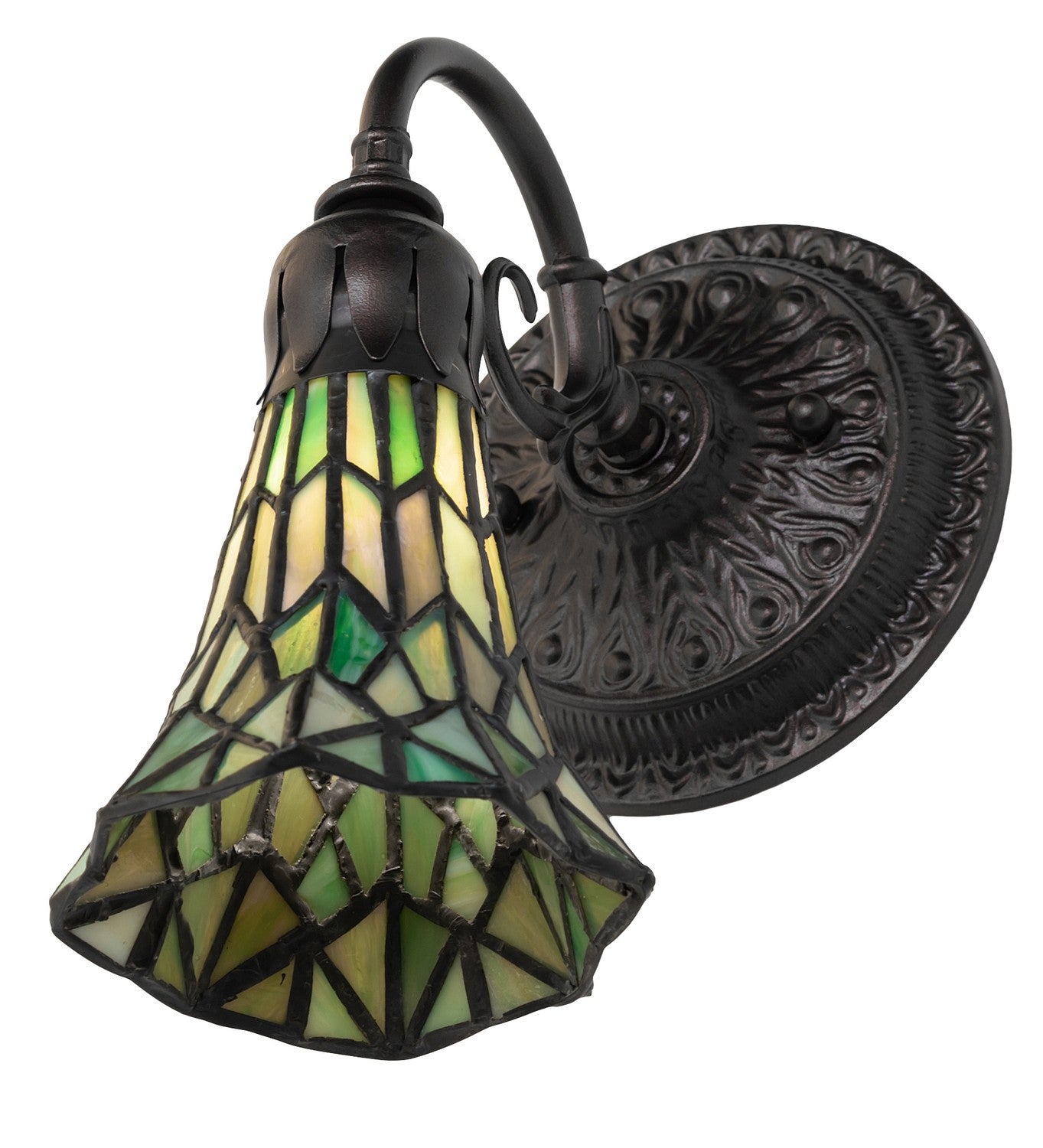 Meyda Tiffany - 251869 - One Light Wall Sconce - Stained Glass Pond Lily - Mahogany Bronze