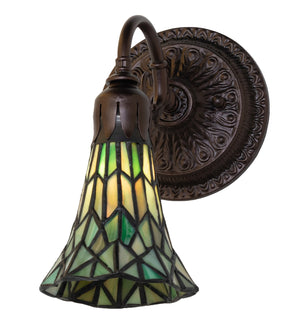 Meyda Tiffany - 251869 - One Light Wall Sconce - Stained Glass Pond Lily - Mahogany Bronze