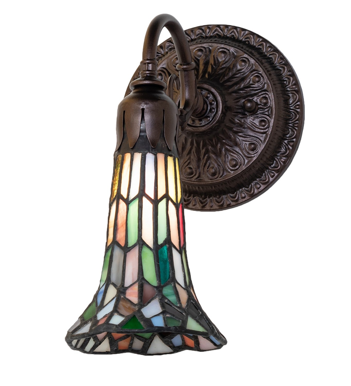 Meyda Tiffany - 251873 - One Light Wall Sconce - Stained Glass Pond Lily - Mahogany Bronze