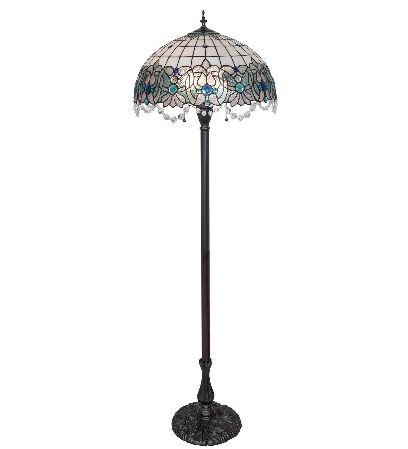 Meyda Tiffany - 255707 - Two Light Floor Lamp - Angelica - Mahogany Bronze