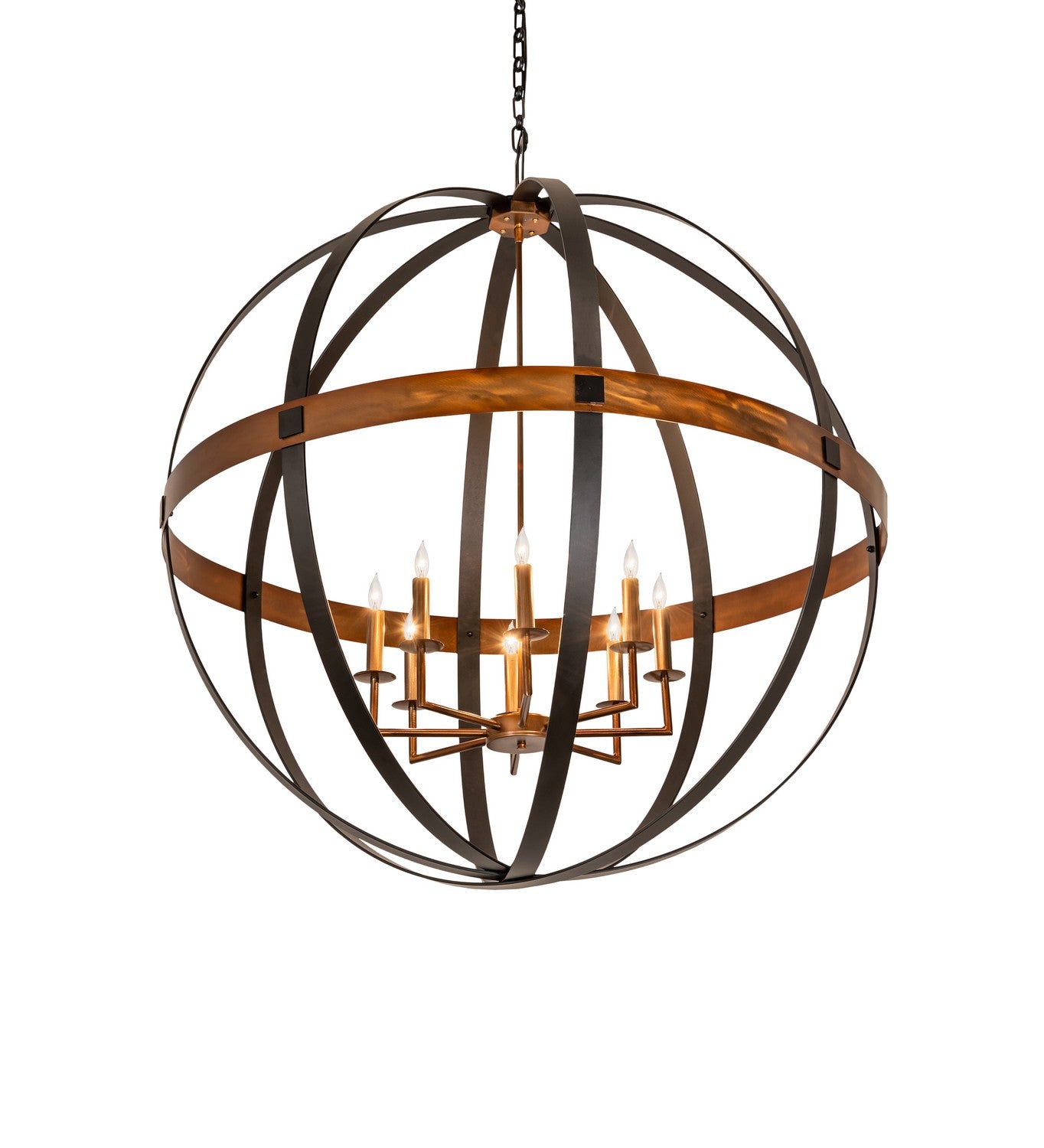 Meyda Tiffany - 256625 - Eight Light Pendant - Atlas - Blackwash/Copper