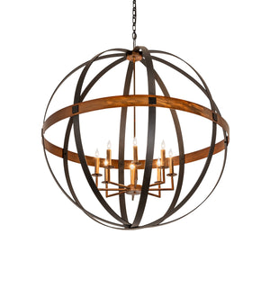 Meyda Tiffany - 256625 - Eight Light Pendant - Atlas - Blackwash/Copper