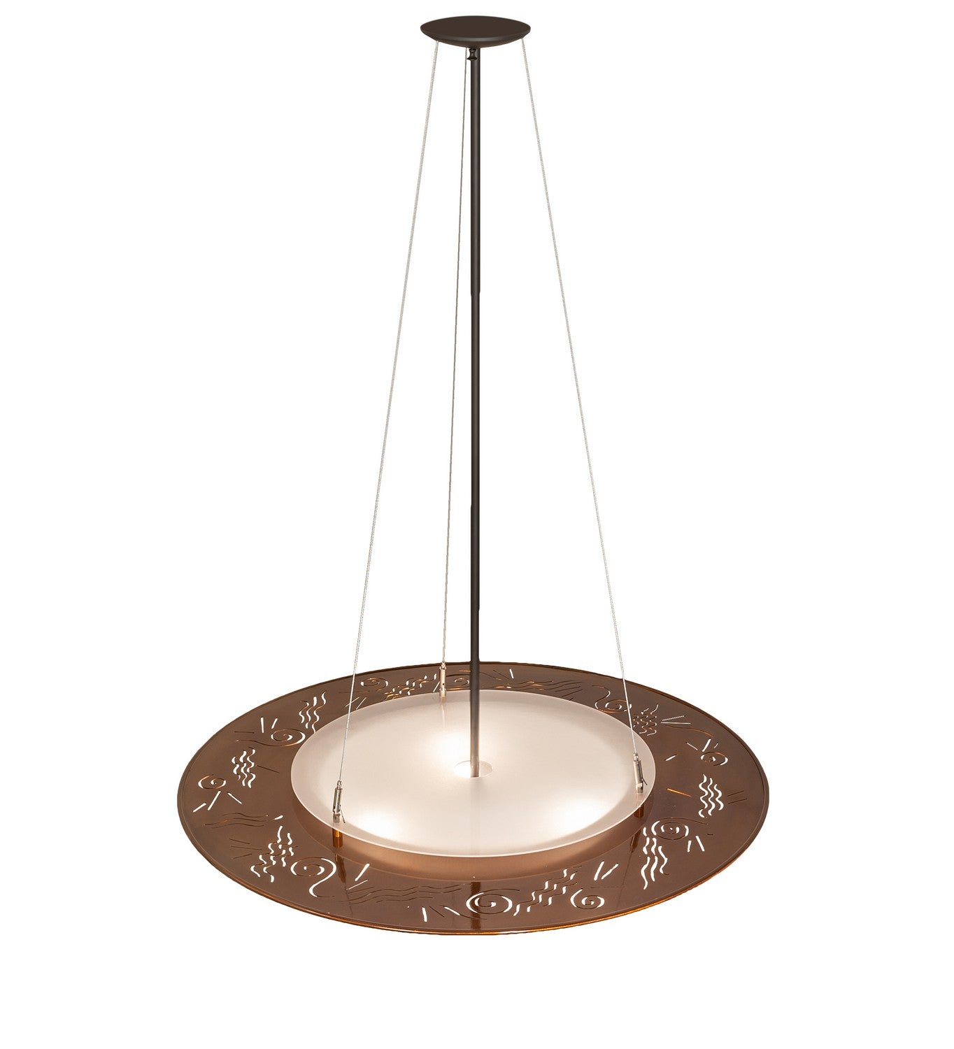 Meyda Tiffany - 259617 - Three Light Pendant - Metro Fusion - Oil Rubbed Bronze & Transparent Copper