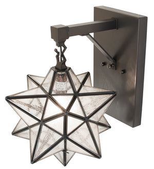 Meyda Tiffany - 260405 - One Light Wall Sconce - Moravian Star - Black Metal