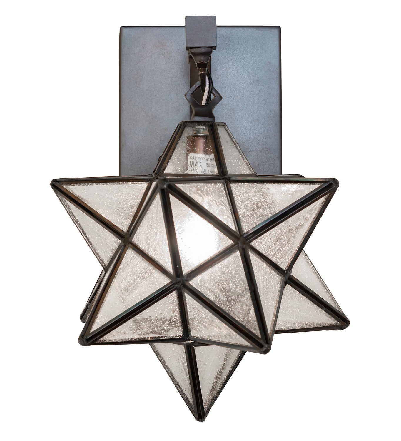 Meyda Tiffany - 260405 - One Light Wall Sconce - Moravian Star - Black Metal