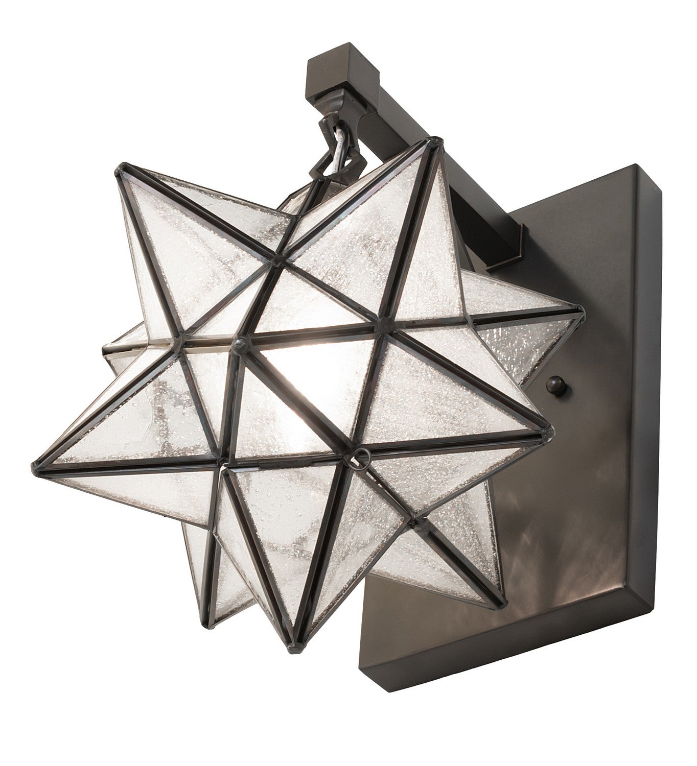 Meyda Tiffany - 260405 - One Light Wall Sconce - Moravian Star - Black Metal