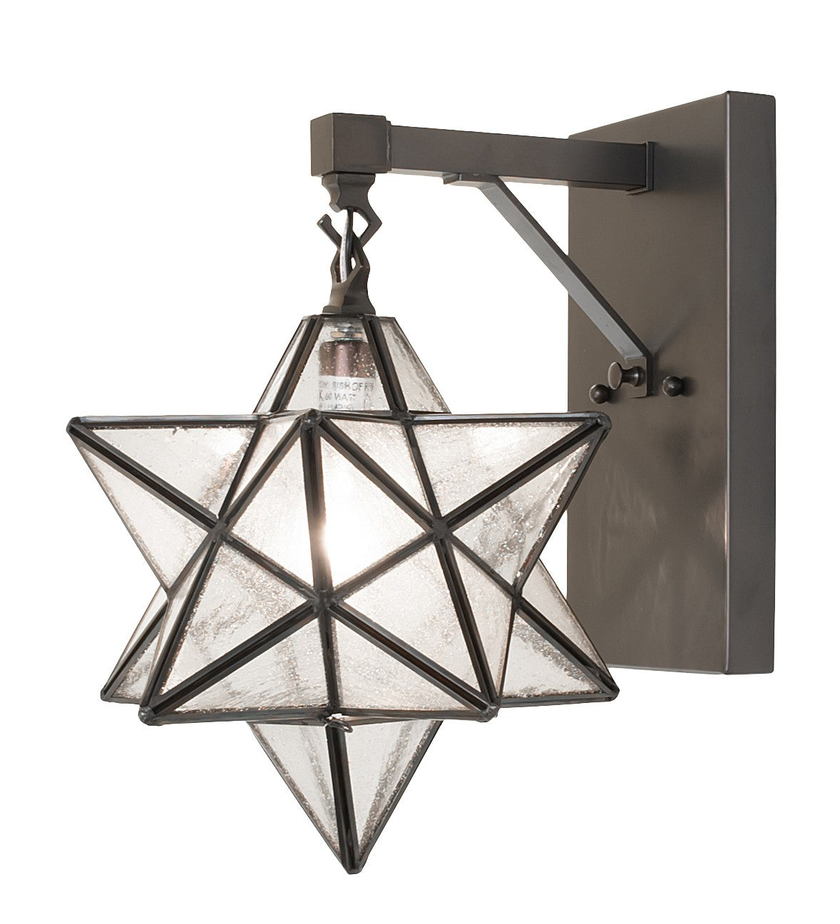 Meyda Tiffany - 260405 - One Light Wall Sconce - Moravian Star - Black Metal