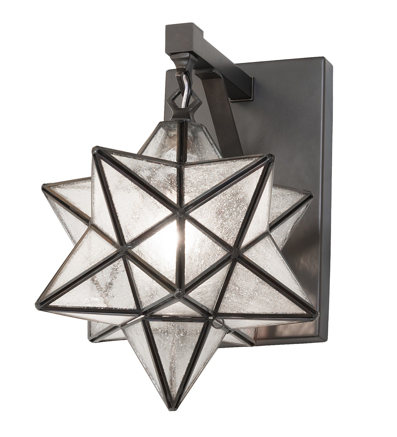 Meyda Tiffany - 260405 - One Light Wall Sconce - Moravian Star - Black Metal