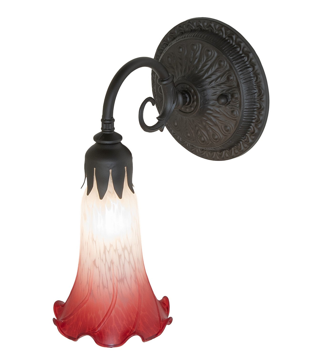 Meyda Tiffany - 260473 - One Light Wall Sconce - Pink/White - Oil Rubbed Bronze